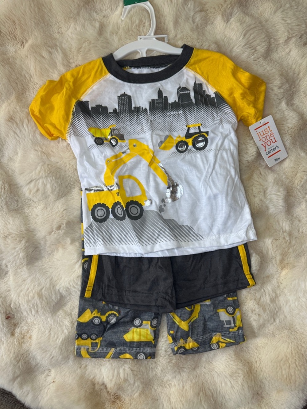 NWT Just One You by Carter’s 3pc Construction PJ Set 18M